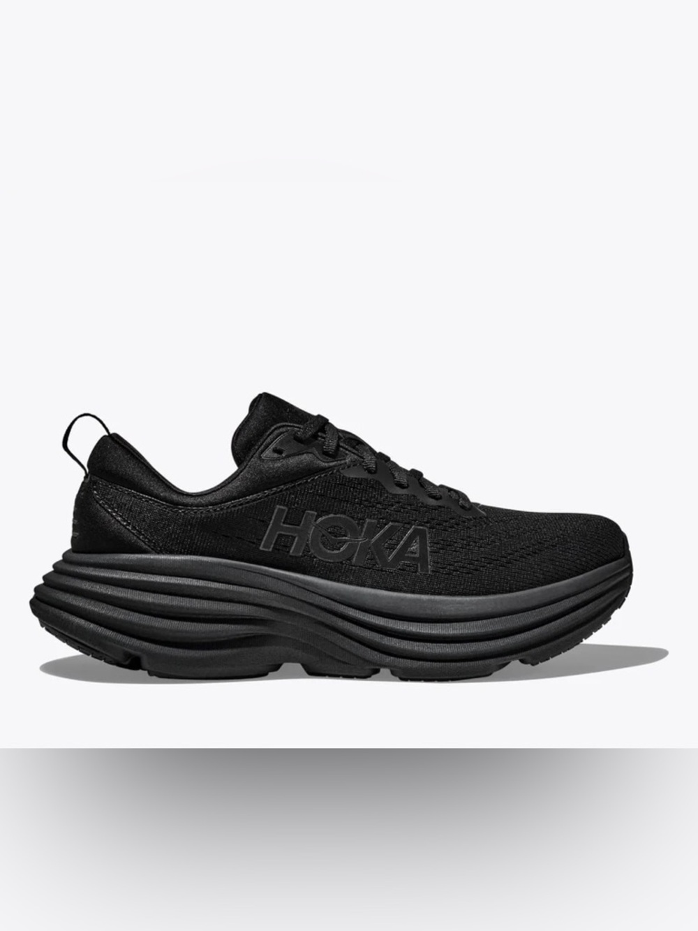 Hoka Black Bondi 8 Women's Athletic Running Shoes - Picture 3 of 3